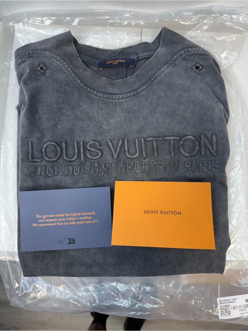 Louis Vuitton Charcoal Gray Embossed Logo Sweatshirt - Picture 4 of 12